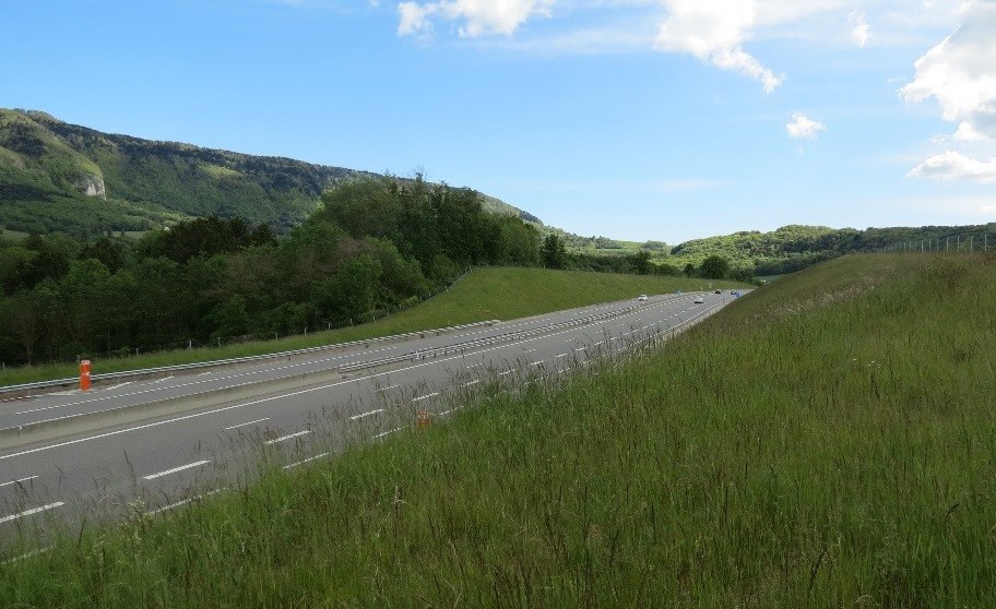 Merlon de L’Agnellu à Feigères dont la crête a été adoucie pour rappeler la topographie locale